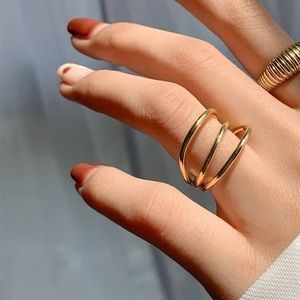 👑Adjustable Layered Ring, gold color, fashion women, one size